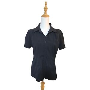 Denver Hayes Classic Black Women's Button-Up Blouse